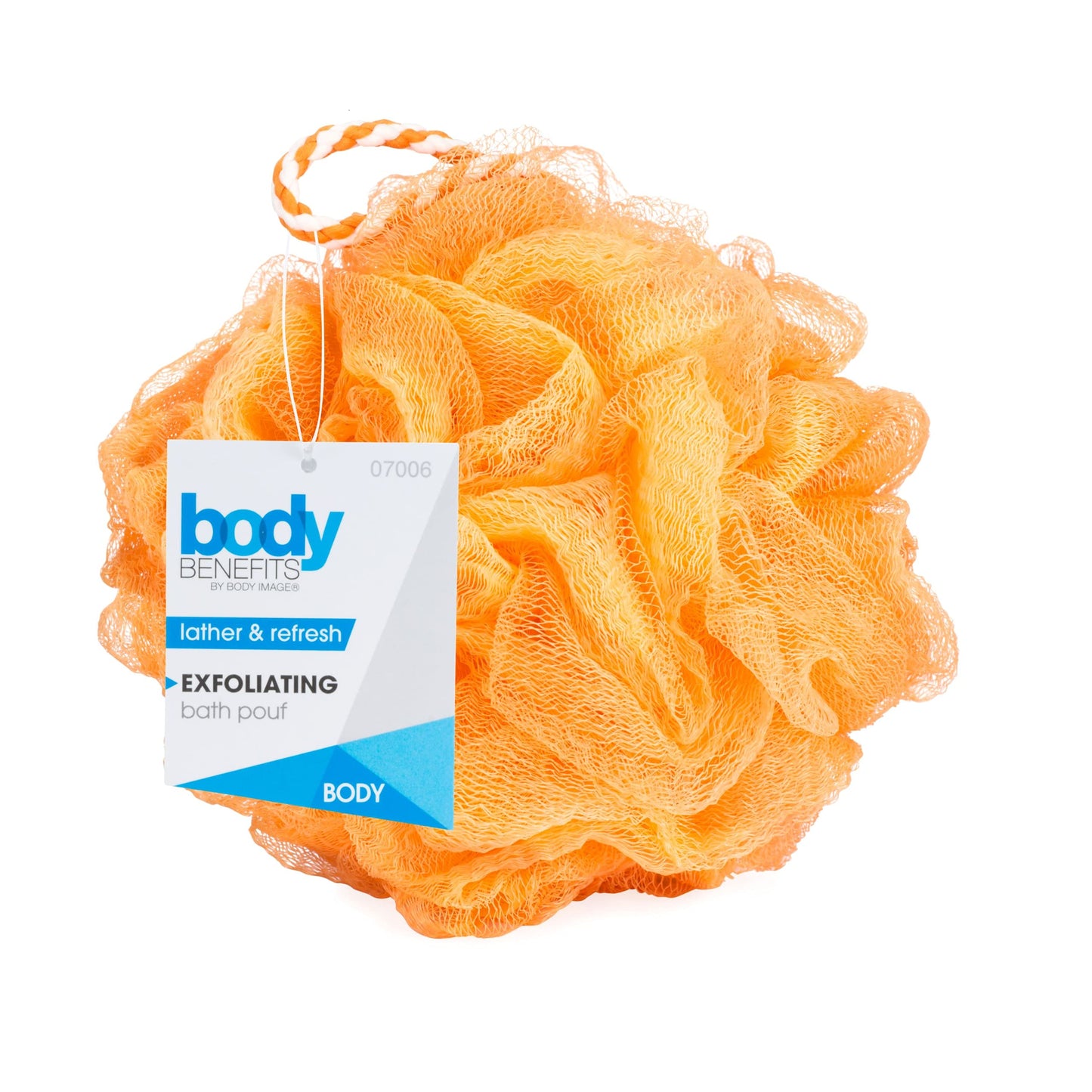 Body Benefits by Body Image Exfoliating Bath Sponge, Lather & Refresh, Buff & Revitalize, with Easy-to-Hold Strap (Colors May Vary) Beauty and Personal Care Body Benefits