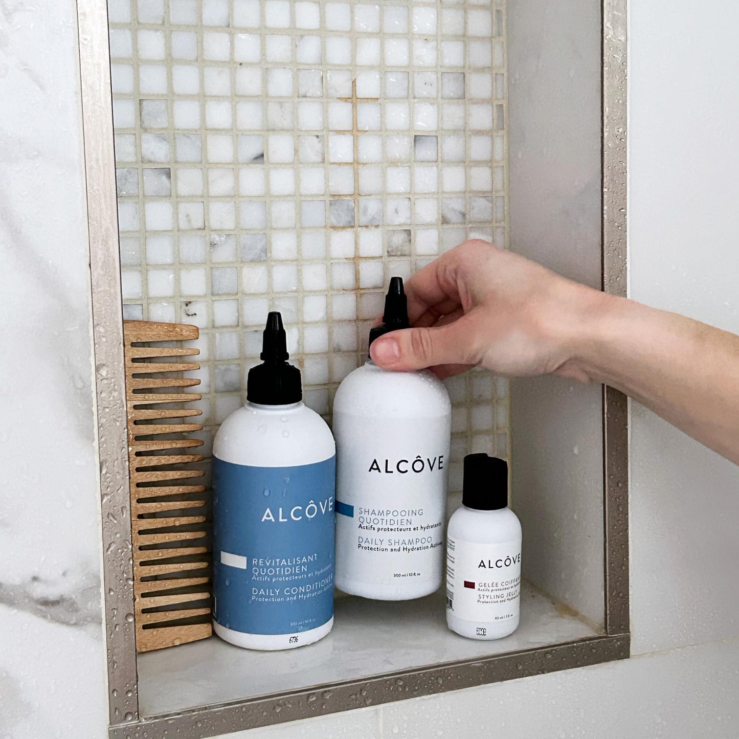Alcôve - Daily Shampoo & Conditioner Duo - All Hair Types - Sulfate-Free - Lightweight Care - Evening Primrose Oil - Mango Extract - Argan Oil Beauty & Personal Care Alcove