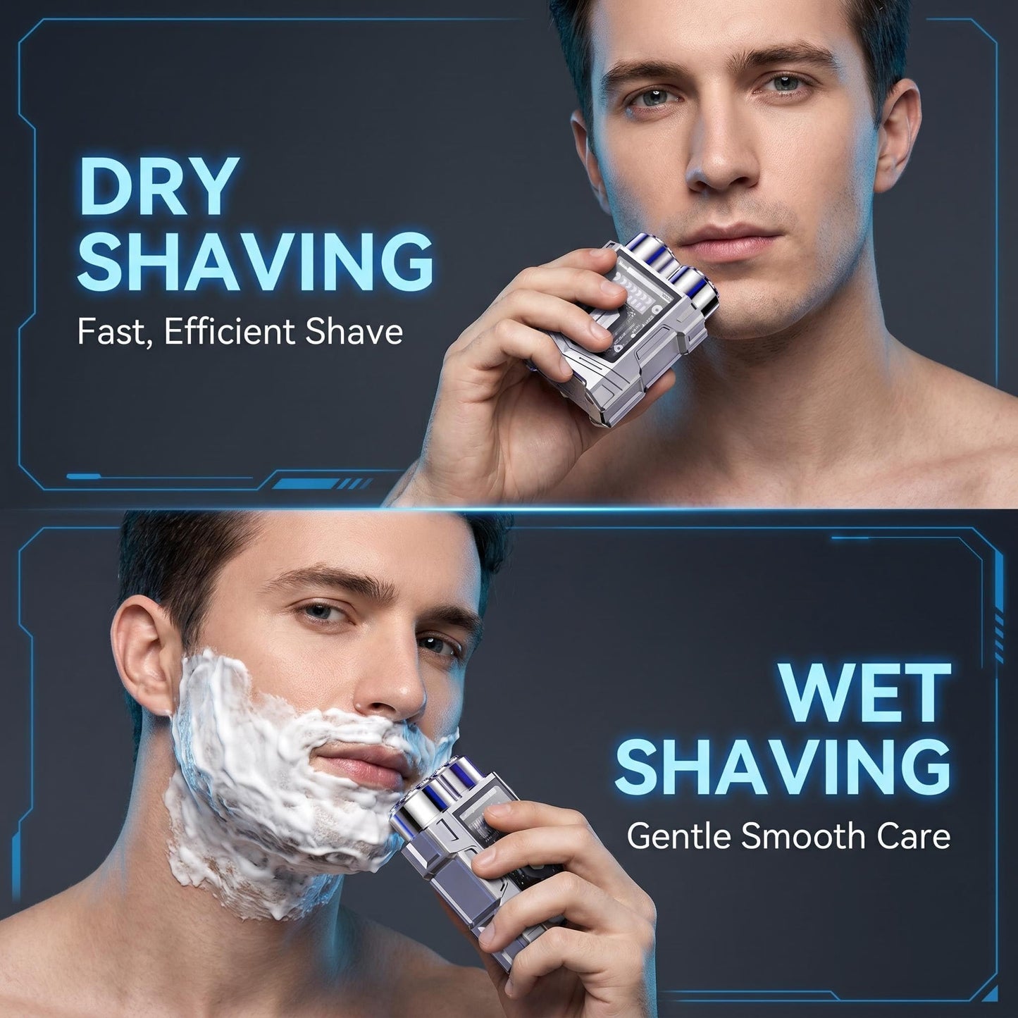 Royalstar Electric Shaver for Men, Wet and Dry Rotary Razor, IPX7 Waterproof USB-C Fast Rechargeable Shaving Razor Portable for Home Travel Beauty and Personal Care Royalstar