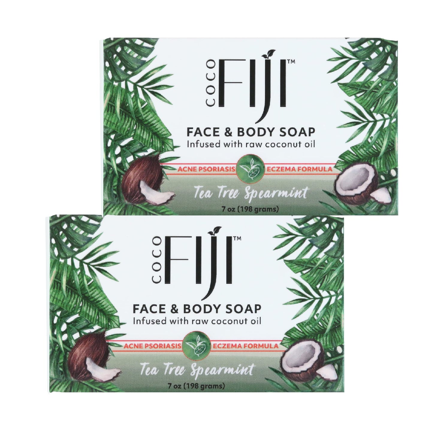 Coco Fiji Soap Bar for Face and Body Infused With Organic Coconut Oil, Tea Tree Spearmint, Essential Oil, Natural Soap for Moisturizing & Pore Beauty & Personal Care Organic Fiji