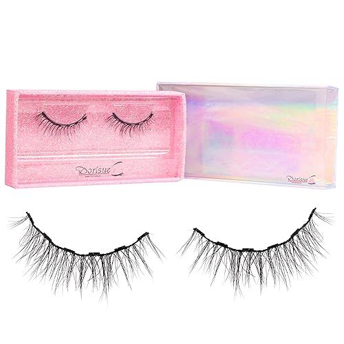 Dorisue Natural magnetic lashes short Magnetic eyelashes Natural look Luxe Cat eyes Natural Medium Long lashes Flare style Beauty & Personal Care Dorisue