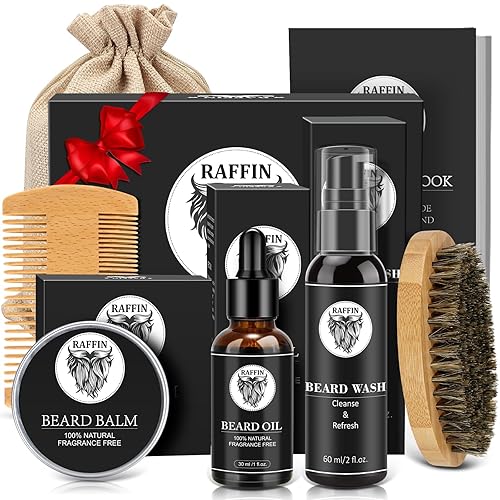 Christmas Gifts for Men - Beard Kit for Men's Self-care, Outfits Men's Grooming Routine, Anniversary | Birthday Gifts for Him Husband Boyfriend Dad Beauty & Personal Care RAFFIN