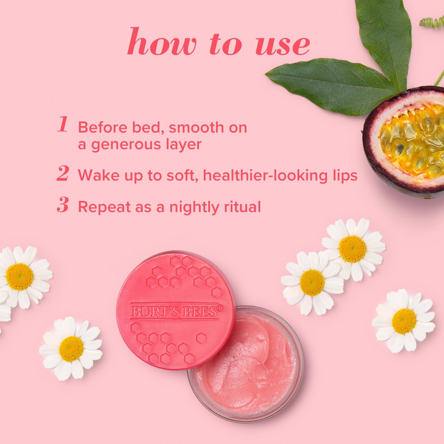 Burt's Bees Lip Mask Set- Overnight Intensive Treatment Revives & Nourishes for All Day Hydration, Passion Fruit & Chamomile, Sweet Mint & Lemon Beauty and Personal Care Burt's Bees