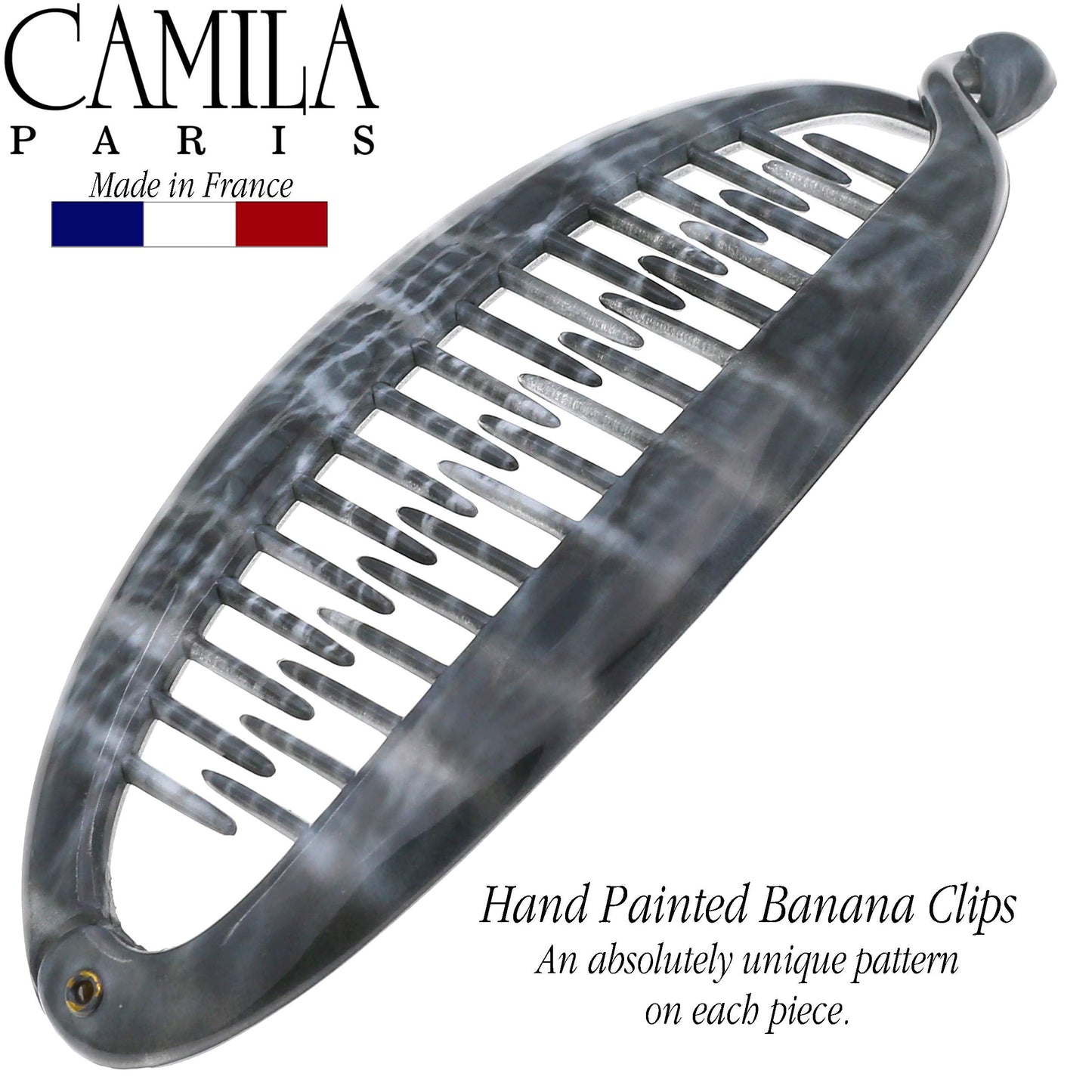 Camila Paris CP3101 French Large Banana Clip Hair Comb, Classic Banana Clips Hair for Thick Hair Ponytail Holder Interlocking Styling Clips for Women Beauty & Personal Care Camila