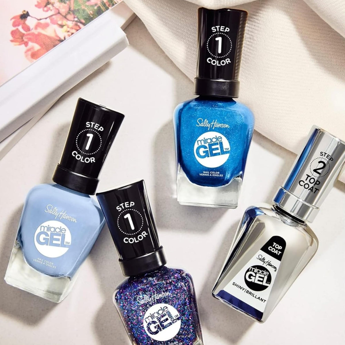 Sally Hansen Miracle Gel Salon Quality Nail Polish | Gel-Like Formula, Two-Step System, No UV Light Needed, Long Lasting | Opaque, Glossy | 639 Sugar