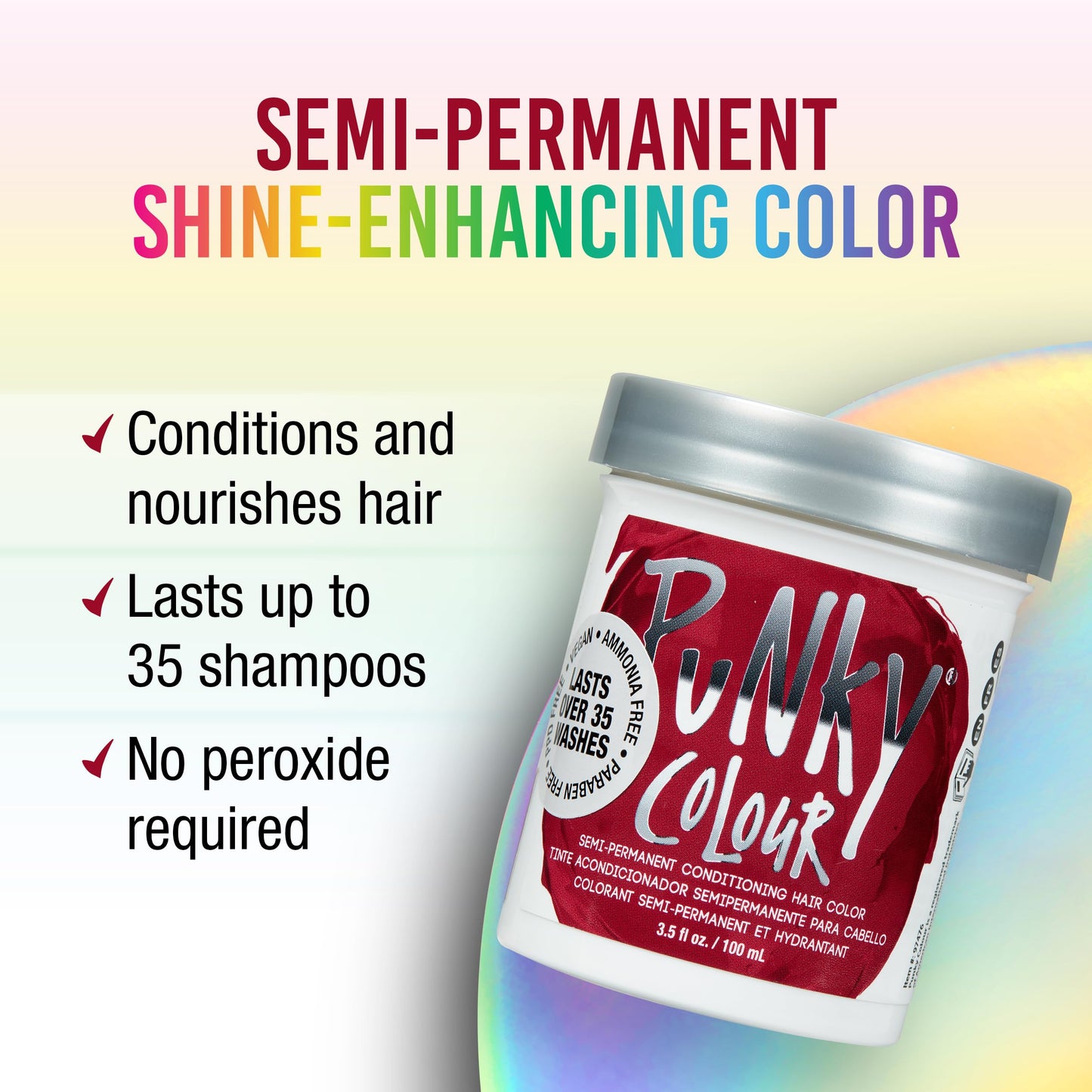 Punky Red Wine Semi Permanent Hair Color - Vegan & Cruelty-Free Conditioning Red Hair Dye, Lasts Up to 35 Washes, 3.5 fl oz Beauty & Personal Care Punky