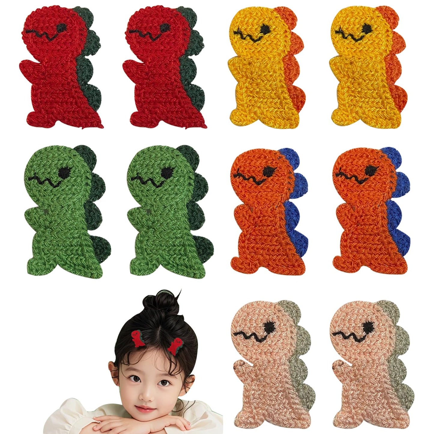 10 Piece Dinosaur Snap Hair Clips, Cute Barrettes and Cartoon Hairpins for Women, Girls, Toddlers, and Kids Beauty & Personal Care Kesvila