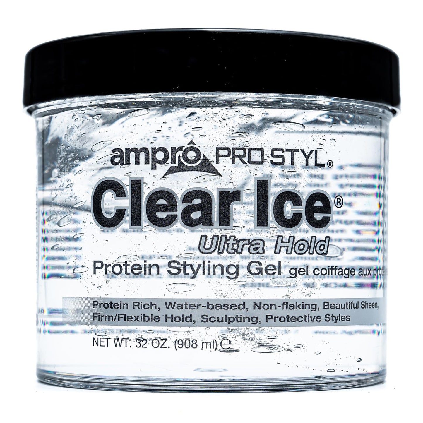 AmPro Pro Styl Clear Ice Styling Gel - Protects and Strengthens Your Strands - Non-Flaking, Alcohol Free, Vegan Formula - Flexible, Touchable Hold Beauty & Personal Care AmPro