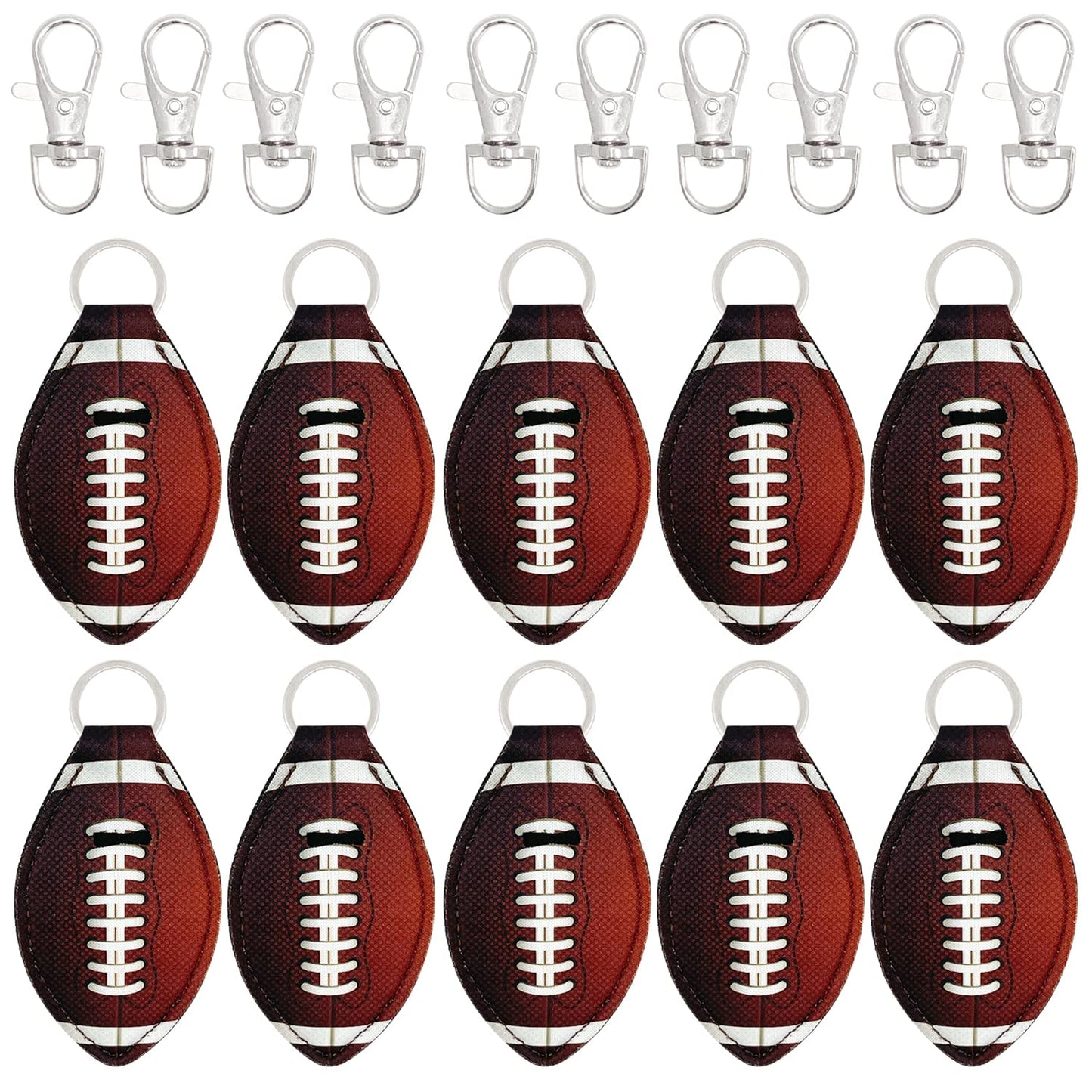 allydrew 10 Pack Chapstick Holder Keychain, Keyring for Lip Balm Lip Gloss Lipstick with 10 Pieces Metal Keyring Clasps, Football Beauty & Personal Care allydrew