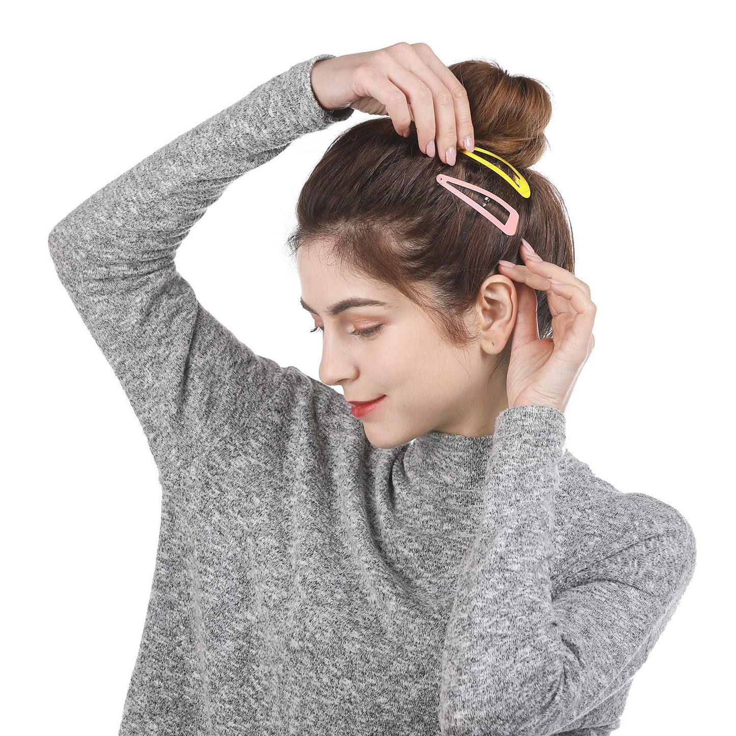 Snap Hair Clips for Women Girls, Funtopia 40 Pcs 7cm / 2.8 Inch Long No Slip Metal Hair Clips, Large Snap Hair Barrettes Hairpins for Thick Hair Beauty & Personal Care Funtopia