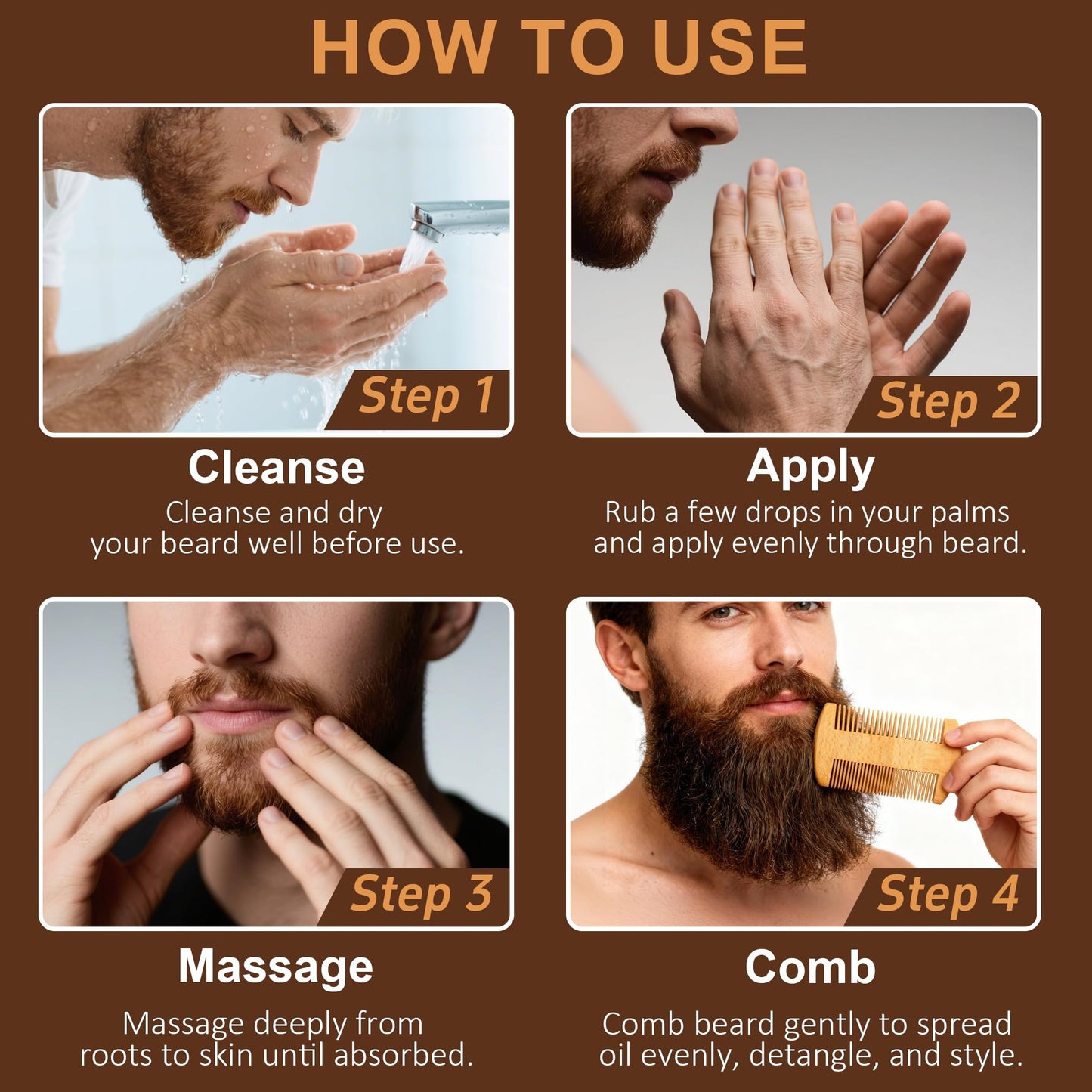 XIKEZAN 5 Pack Beard Oil Set w/Sandalwood, Orange, Vanilla, Cedarwood, Unscented for Beard Care, Moisturizing, Soften,Birthday Gifts for Men Him Dad Beauty and Personal Care XIKEZAN