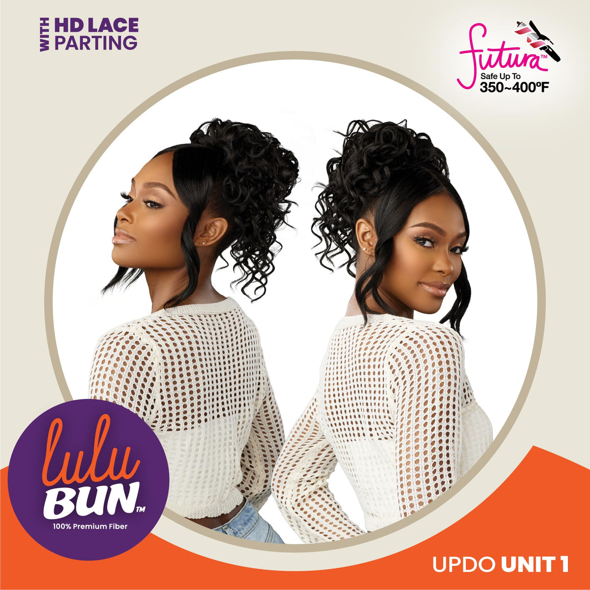 Sensationnel Lulu Bun Updo Hairextensions-Unit 1,2 DARKBROWN