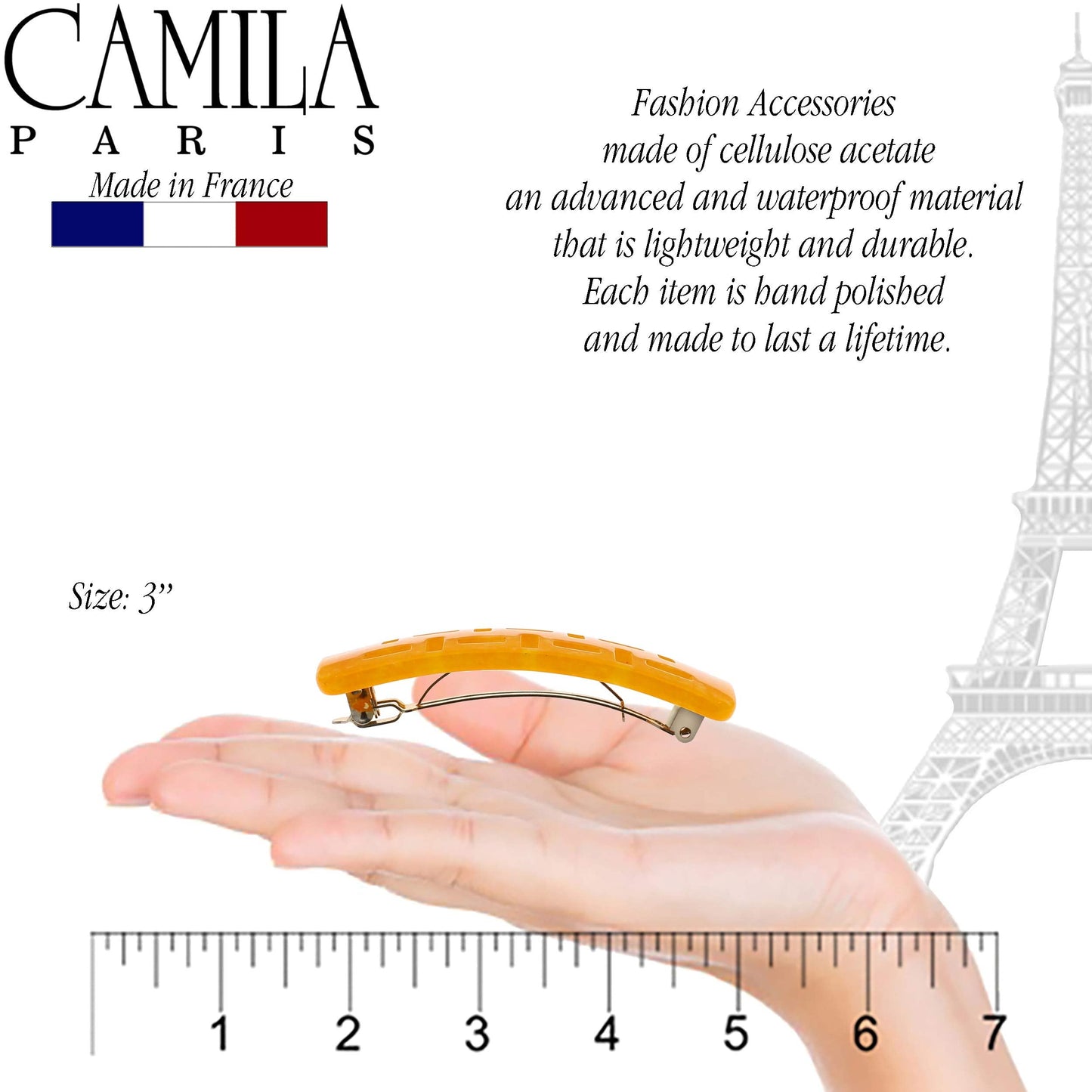 Camila Paris DG47 French Hair Barrette Clip for Girls Handmade, Strong Hold Grip Hair Clips for Women, No Slip and Durable Styling Girls Hair Beauty & Personal Care Camila