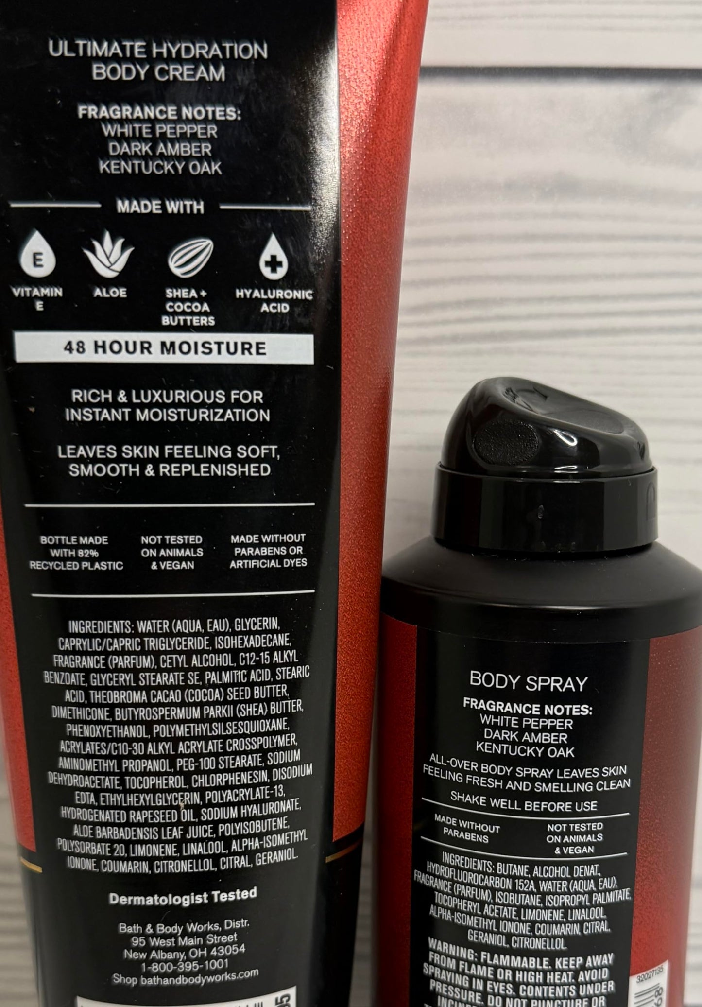 Bath & Body Works Body Men's Bourbon Body Cream and Spray 2 Piece Set Beauty & Personal Care Bath & Body Works