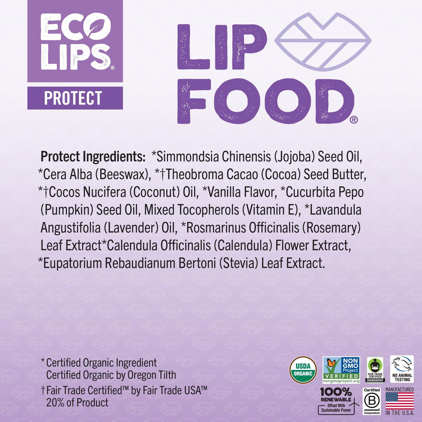 Lip Food Organic Lip Balm (Protect) Lavender & Vanilla, 3-Pack Beauty and Personal Care Eco Lips
