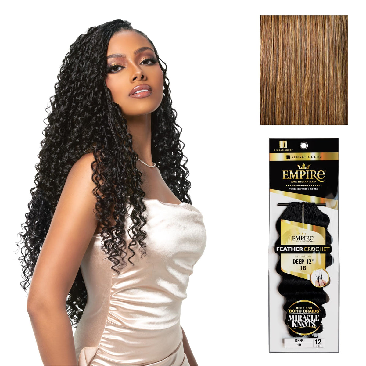 Sensationnel Empire Feather Crochet Braids-Deep,12 inch, S4/27