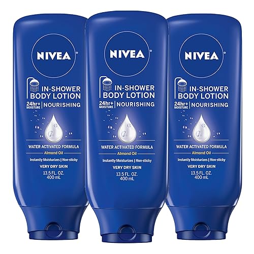 NIVEA Nourishing In Shower Lotion, Water Activated In Shower Moisturizer for Dry to Very Dry Skin, 13.5 FL OZ, Pack of 3 Beauty & Personal Care NIVEA