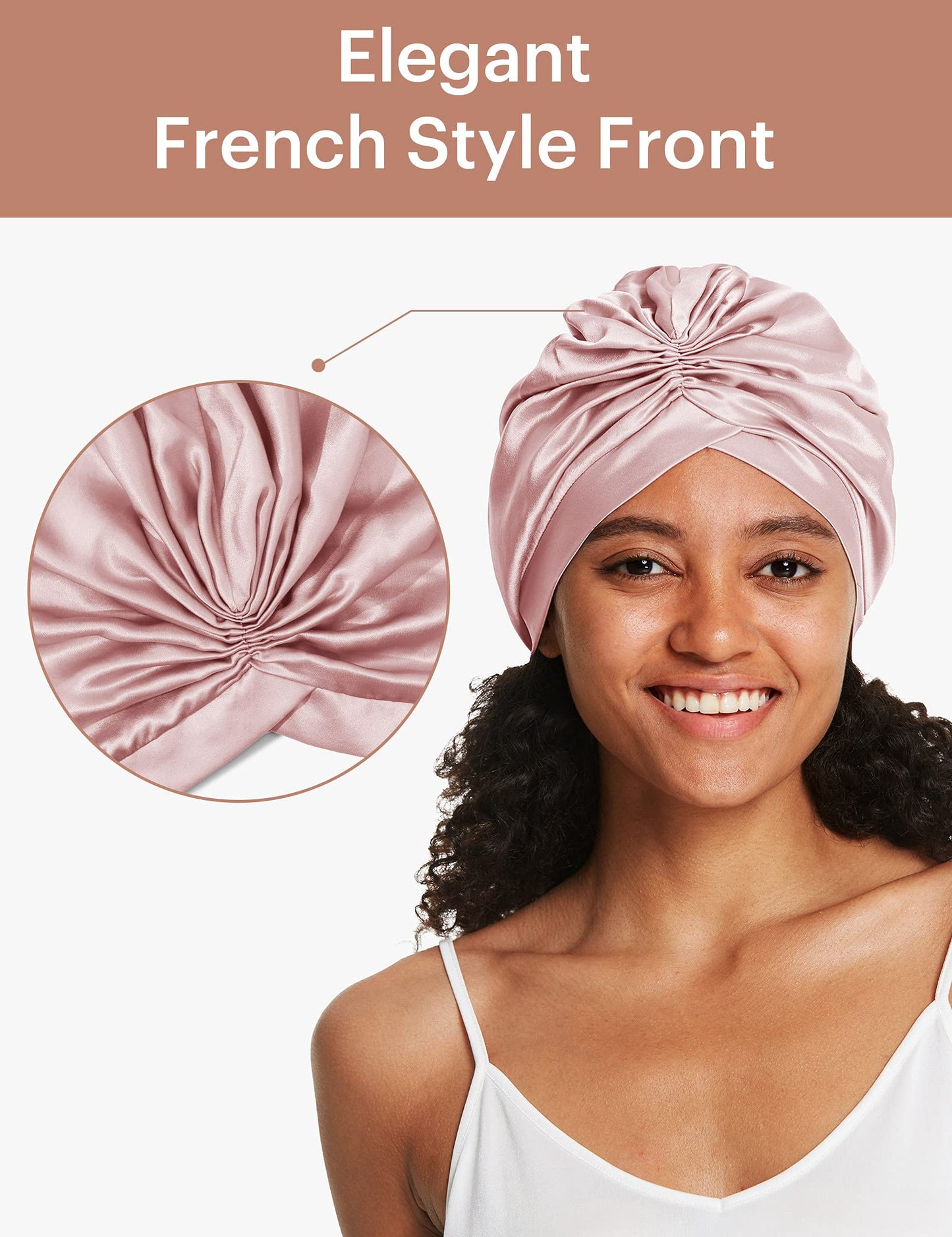 LilySilk Silk Bonnet for Sleeping Womens 100% Mulberry Silk Sleep Cap Hair Wrap for Curly Long Hair Rosy Pink Beauty and Personal Care LilySilk
