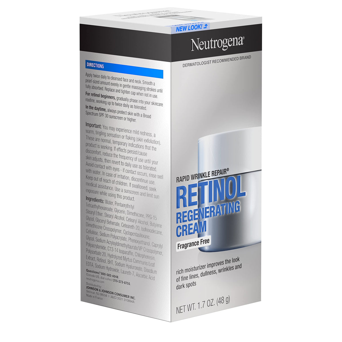 Neutrogena Rapid Wrinkle Repair Cream 1.7 Ounce Fragrance-Free (50ml) (2 Pack) Beauty & Personal Care Neutrogena