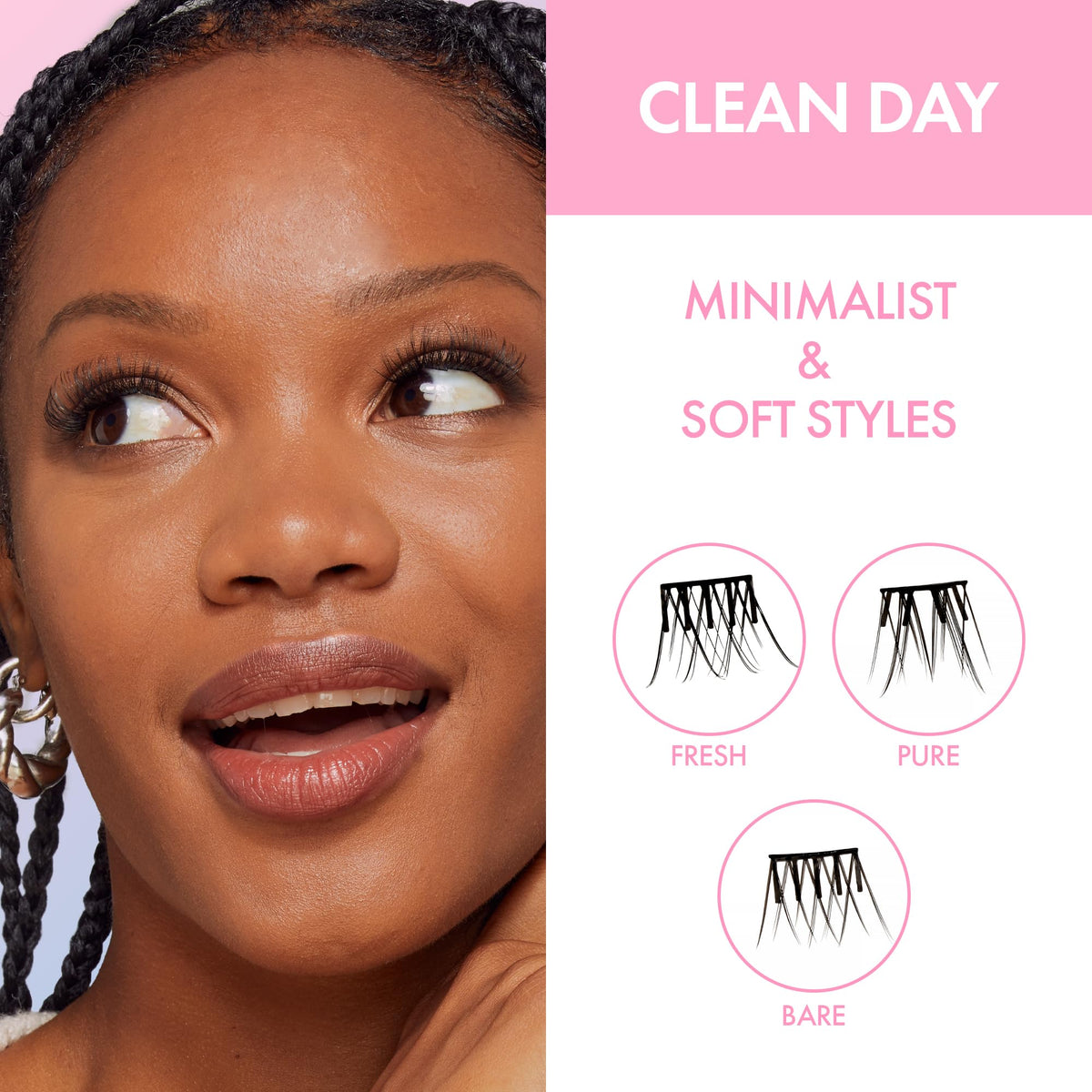 i-ENVY Press&Go Self-Adhesive Eyelashes, No Glue Needed False Eyelash Clusters, Easy Application 1 Step Press-On Lashes, No Damage or Residue (Clean