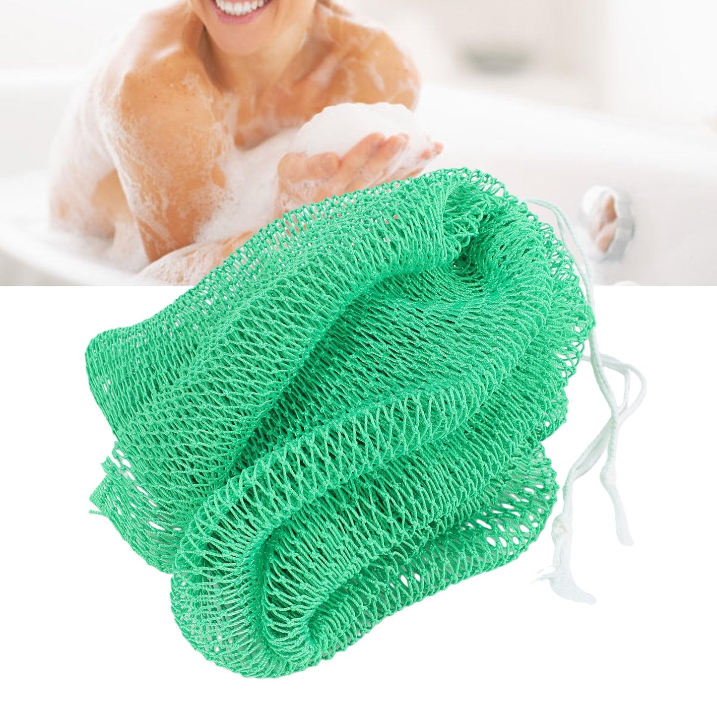 ZJchao Exfoliating Bath Sponge Net Loofah with Skin Friendly Nylon for Removing Dead Skin Cells Spa Like Retreat 13.78 x 31.5in Green Beauty and Personal Care ZJchao