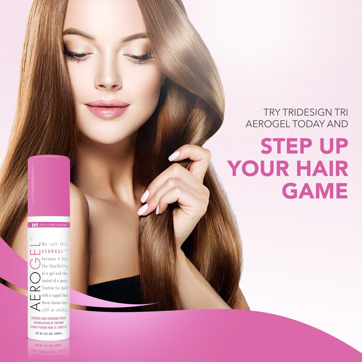 TRI Design Aerogel Hairspray - Strong Hold Hair Finishing Spray for Volumizing & Control, Flexible Styling for All Hair Types, Non-Sticky and Scented Beauty & Personal Care TRIDESIGN