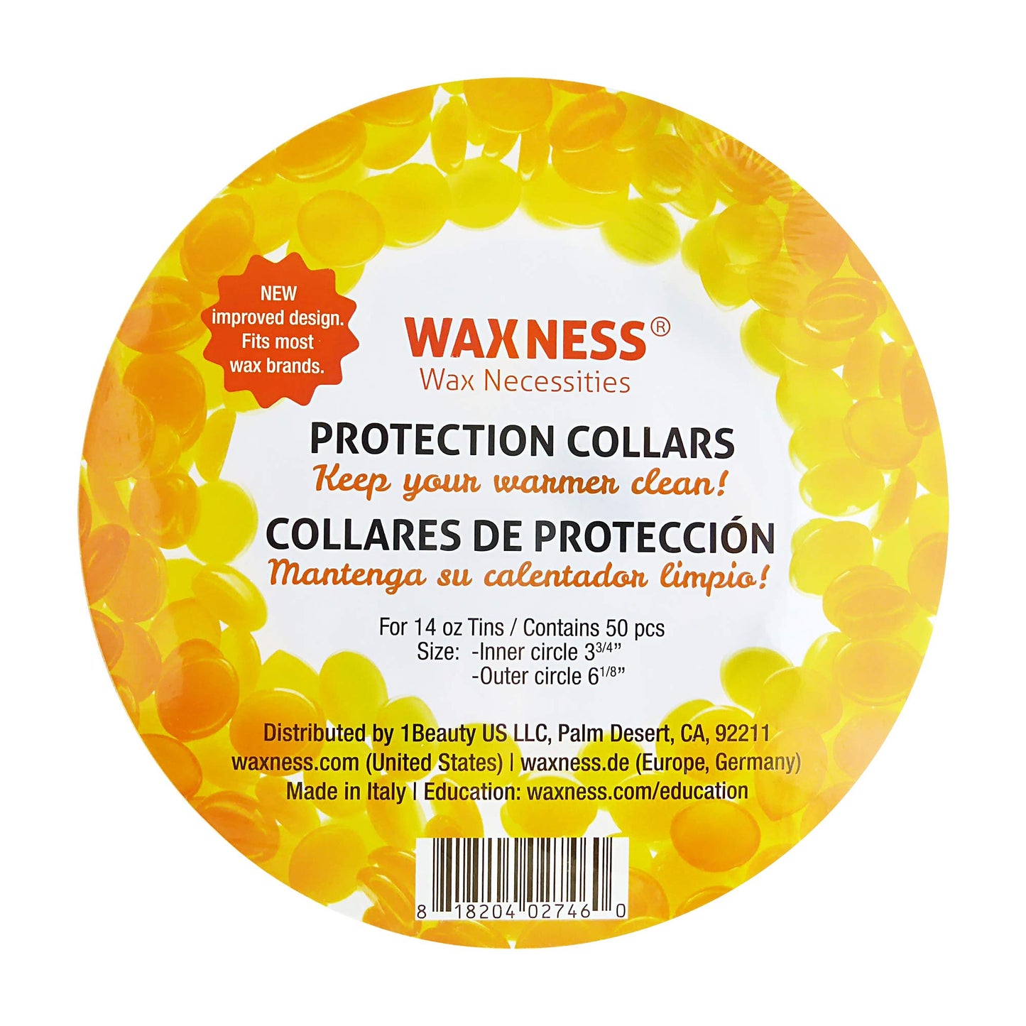 Waxness Waxing Protection Collars 50 Pack Yellow Fits Most 14 Ounces Tin Brands Beauty and Personal Care Wax Necessities
