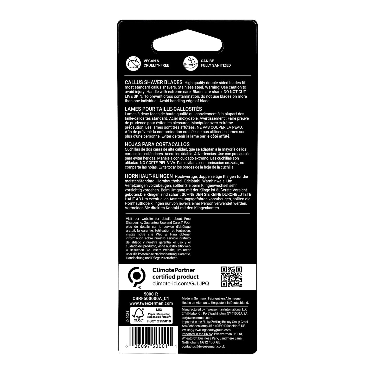 Tweezerman Replacement Callus Shaver Blades, Black, 20 Count Beauty and Personal Care Tweezerman