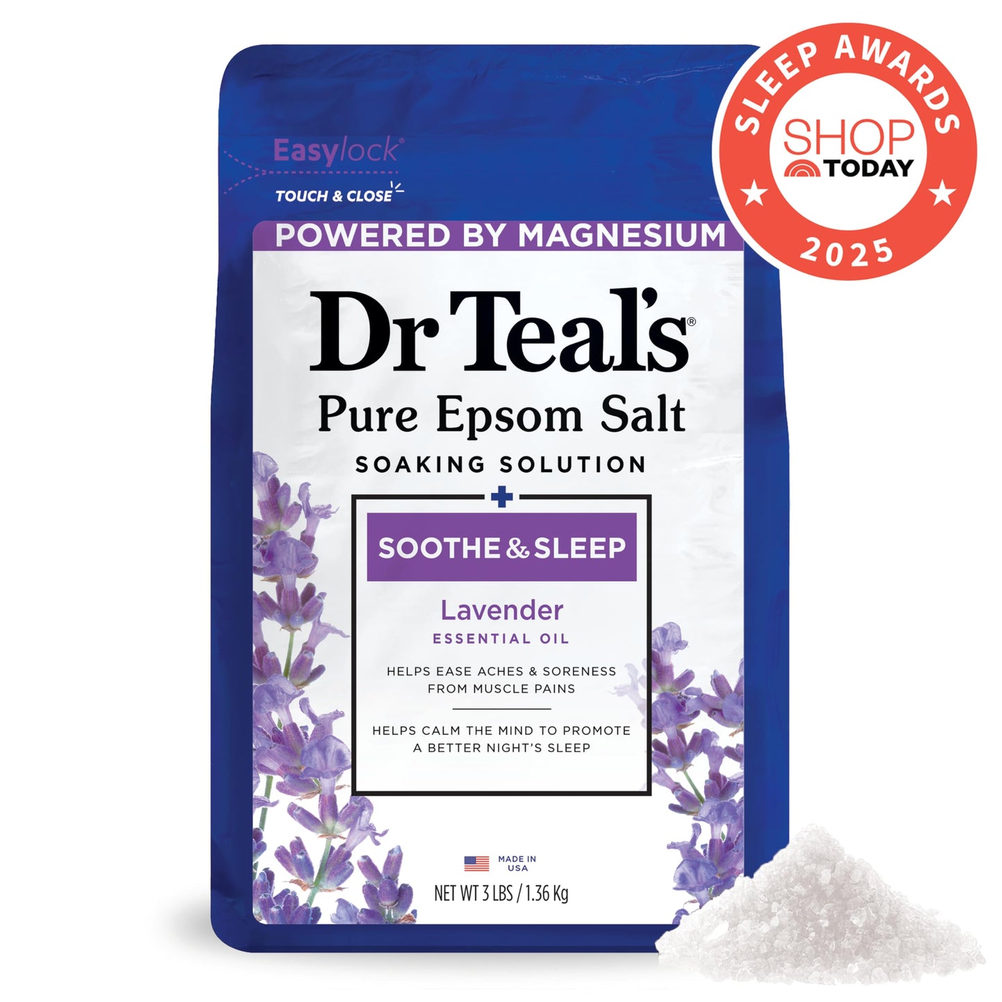 Dr. Teal's Epsom Salt Soaking Solution and Foaming Bath with Pure Epsom Salt Combo Pack, Lavender Beauty and Personal Care Dr Teal's