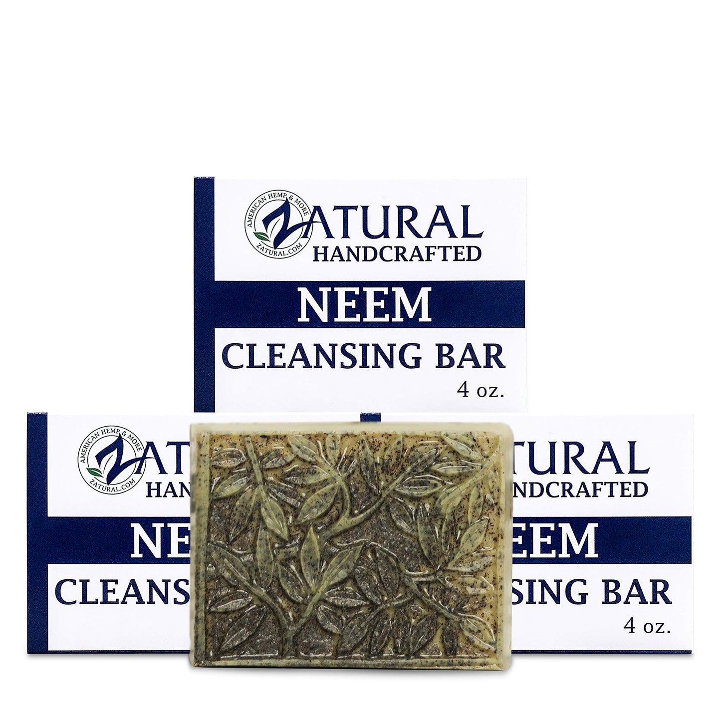 Zatural Neem Cleansing Bar - 100% Plant-Based Neem Oil Soap for Face and Body - Cold-Pressed, Vegan, and Fragrance-Free - Natural Skin Support - 4 oz Beauty & Personal Care Zatural