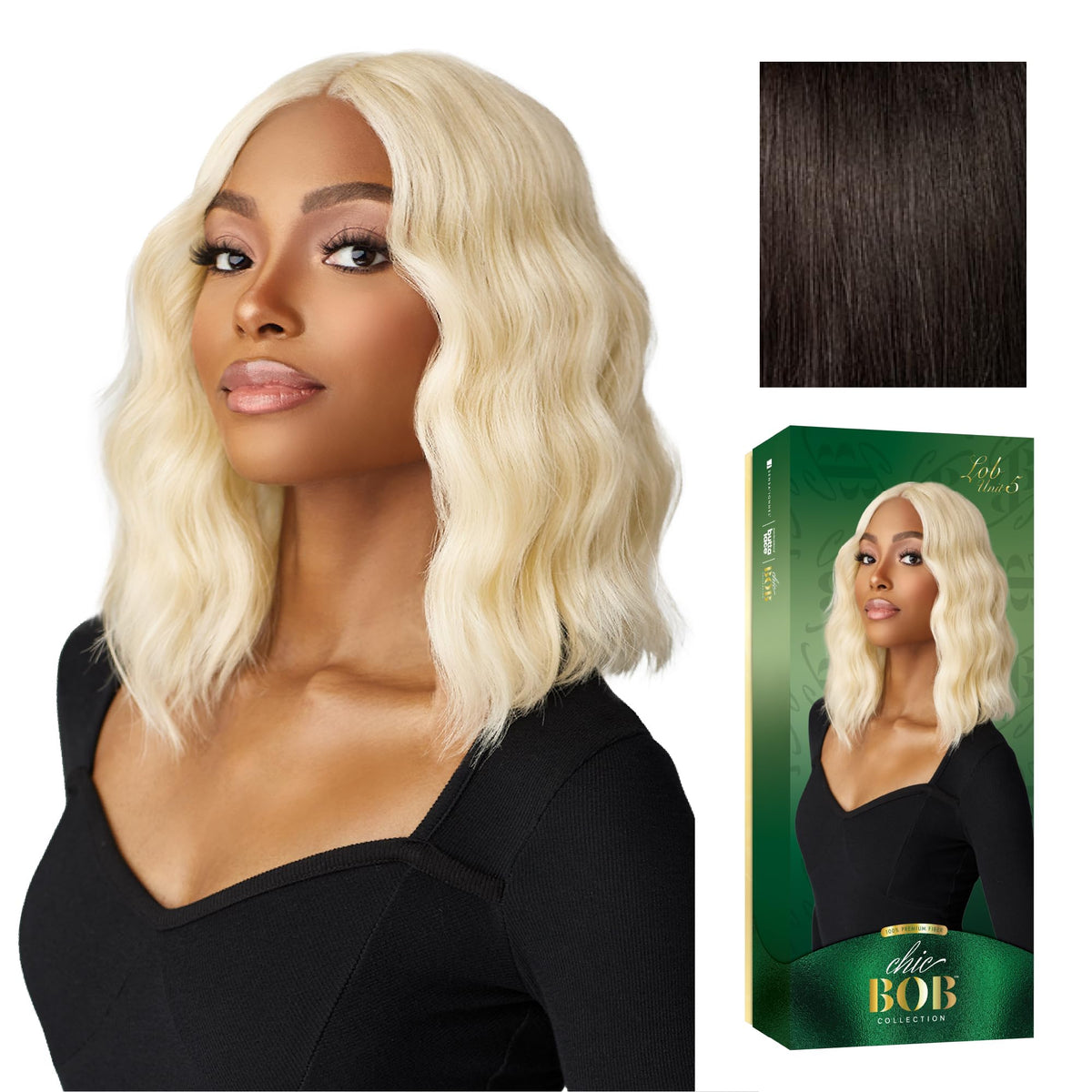 Sensationnel Chicbob Lace Frontwig-Lob Unit 5, 2 DARKBROWN