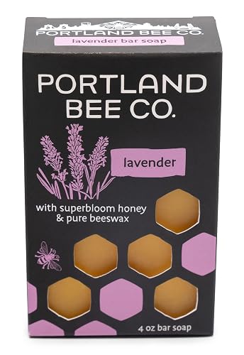 Portland Bee Co. All Natural Beeswax and Super Bloom Honey Bar Soap - Lavender Beauty & Personal Care Portland Bee Balm