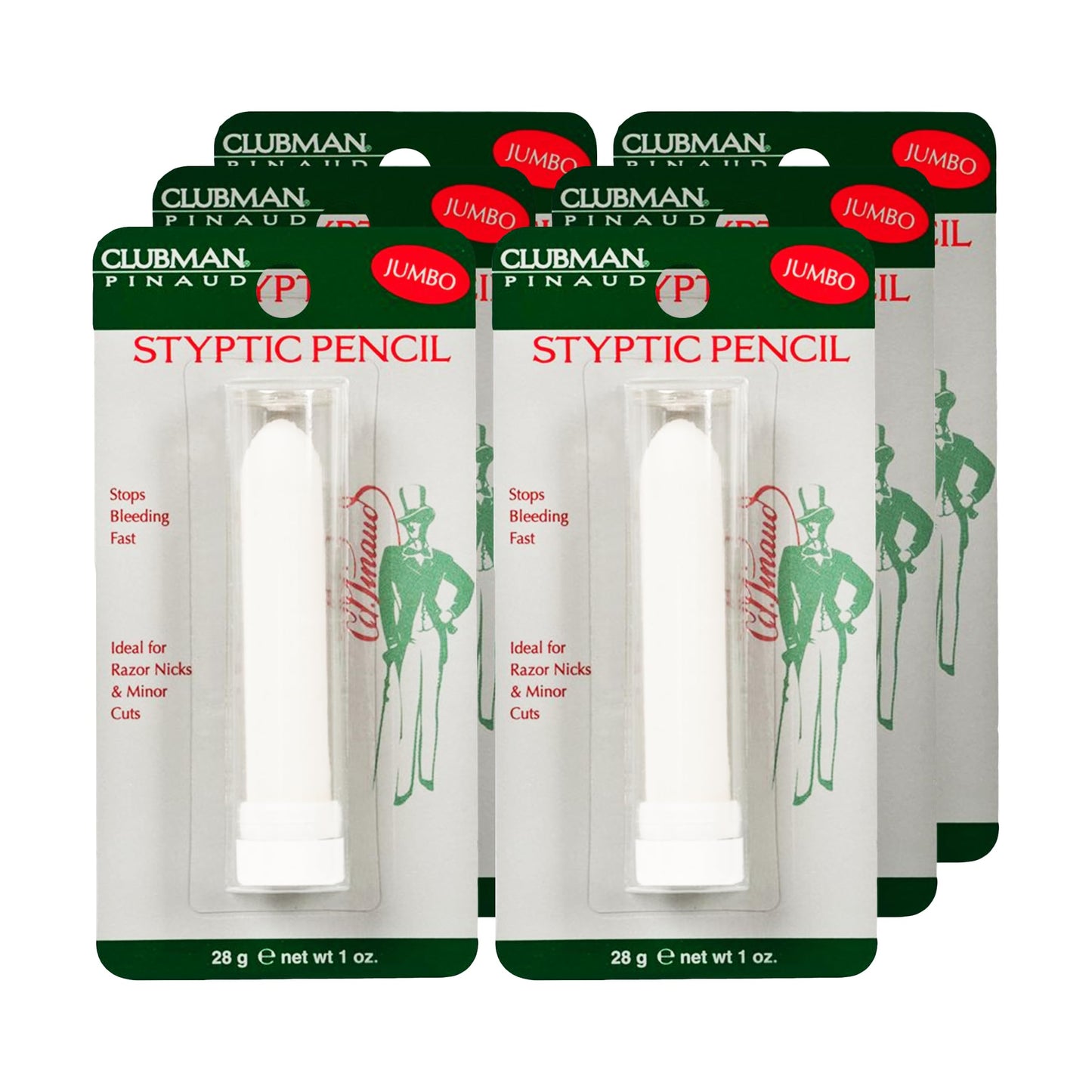 Clubman Pinaud Jumbo Styptic Pencil, 1 Oz, (Pack of 6) Beauty and Personal Care Clubman
