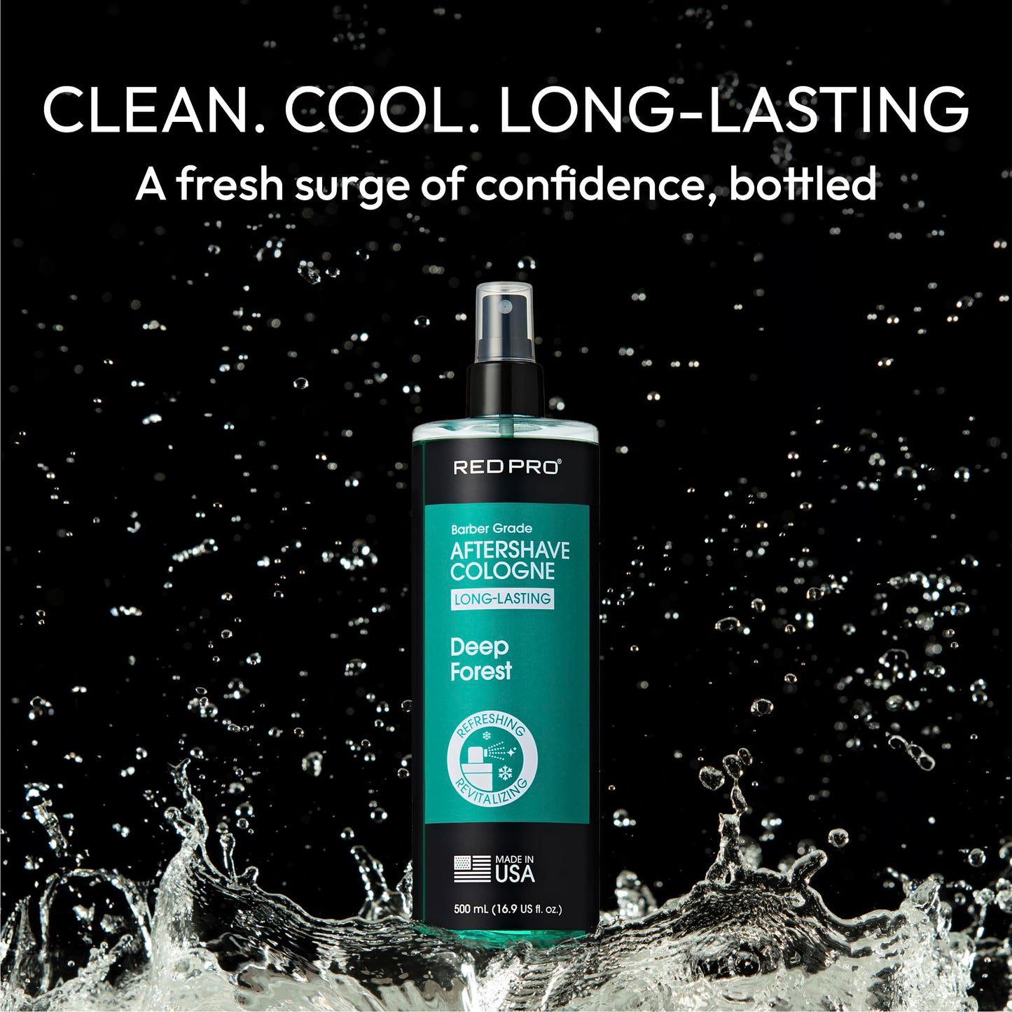 RED Pro GROOMANE Cooling Aftershave Cologne for Men, Barber-Grade Post-Shave Splash, Long-Lasting Scent, Soothes with Aloe, Fast-Drying, Tone Skin Beauty and Personal Care RED Pro
