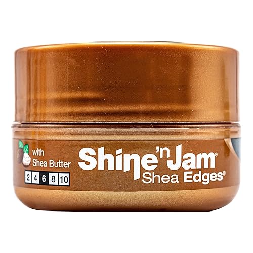 Ampro Shine-n-Jam Shea Edges - Infused with Shea Butter and Silk Protein to Moisturize Hair - Great for Taming Fringe, Ponytails, and Updos - Firm Beauty & Personal Care AmPro
