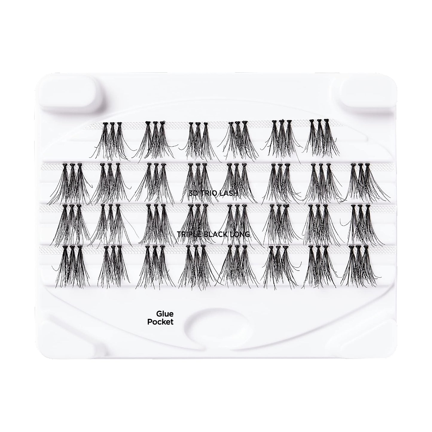 iENVY False Eyelashes Triple Black 3D Individual Trio Lashes 3X Volume Reusable Eyelash Clusters (Long) Beauty & Personal Care i•ENVY