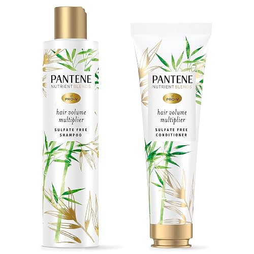Pantene Sulfate Free Shampoo and Conditioner Set, Volumizing Shampoo and Conditioner for Fine or Flat hair with Bamboo, Safe for Color Treated Hair Beauty & Personal Care Pantene