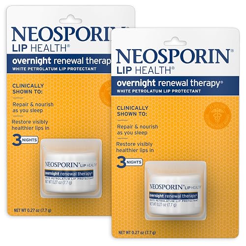 Neosporin Lip Health Overnight Renewal Therapy White Petrolatum Protectant and Moisturizer to Nourish & Repair Dryness, Helps Relieve, Prevent Beauty & Personal Care Neosporin