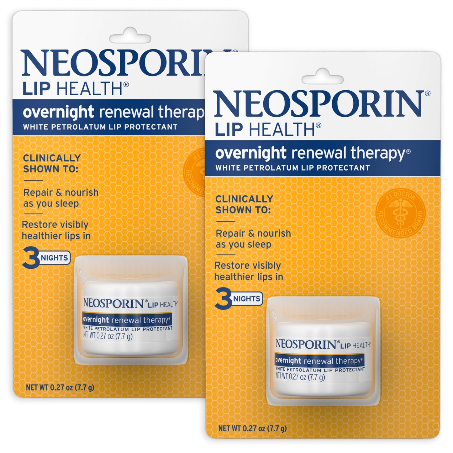 Neosporin Lip Health Overnight Renewal Therapy White Petrolatum Protectant and Moisturizer to Nourish & Repair Dryness, Helps Relieve, Prevent Beauty & Personal Care Neosporin