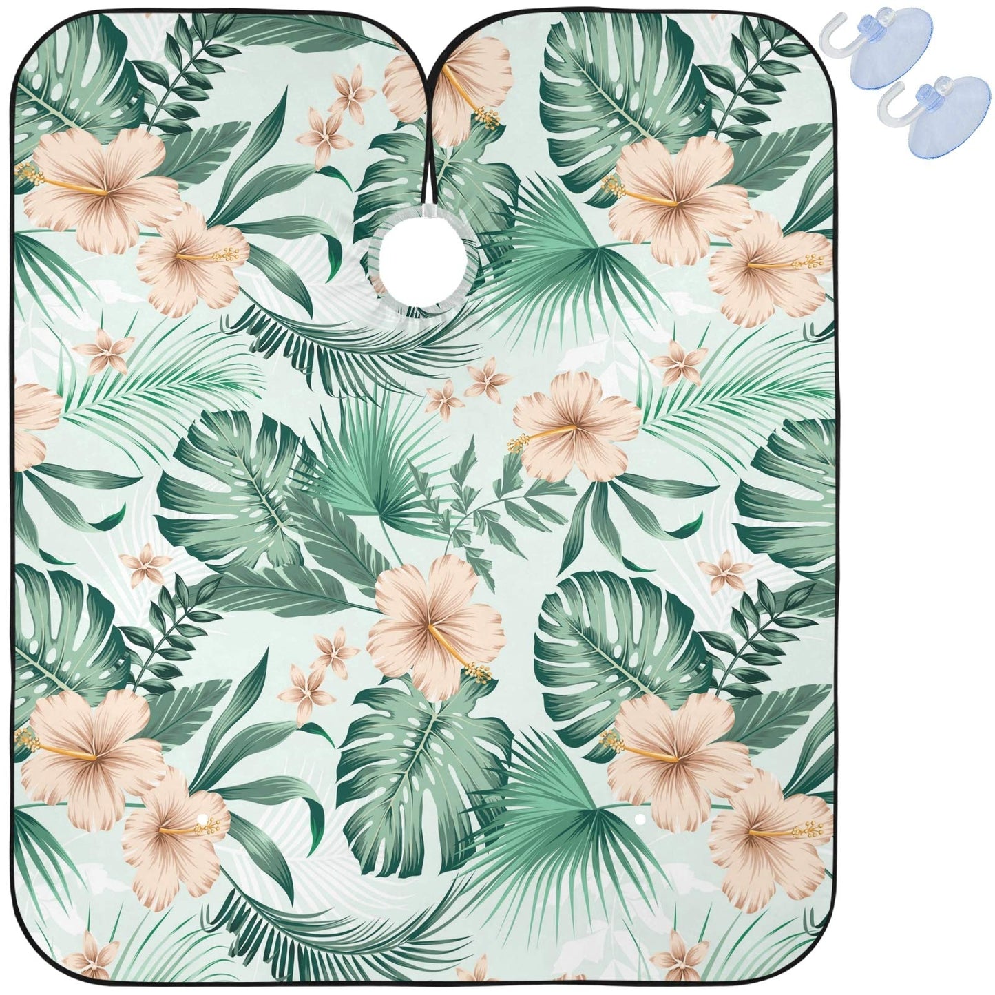visesunny Barber Cape Tropical Flower Palm Leaf Polyester Hair Cutting Salon Cape Apron Anti-Static Haircut Water-Resistant Shaving Cloth Beard Beauty and Personal Care visesunny