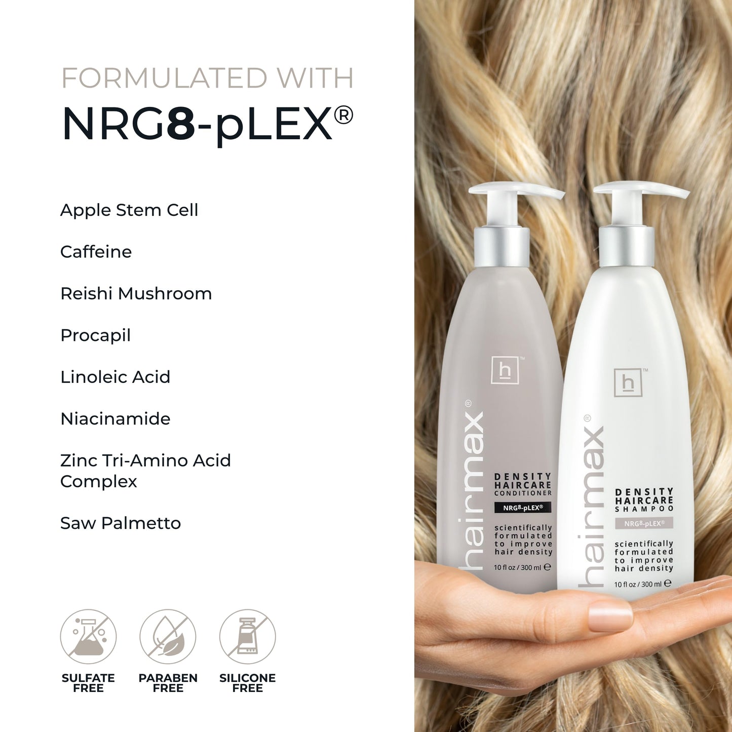 Hairmax Shampoo & Conditioner | Anti Thinning formula | Advanced Hair & Scalp Therapy for Thinning Hair | Cleanses, Hydrates & Strengthens | Sulfate Beauty & Personal Care Hairmax