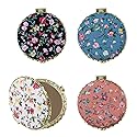 AUEAR, 4 Pack Retro Floral Makeup Compact Small Pocket Purse Mirrors Beauty Handheld Folding Portable Travel for Women Lady Beauty & Personal Care AUEAR