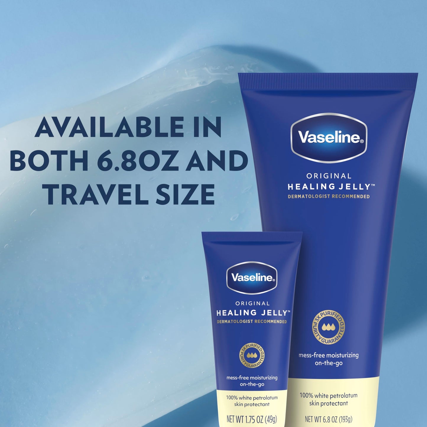 Vaseline Original Healing Jelly 100% White Petrolatum Skin Protectant 1 ct for Mess-Free Moisturizing On-the-Go, with 3x Purified Purity-Guaranteed Beauty & Personal Care Vaseline