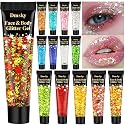 14 Colors Body Glitter,Face Glitter Makeup for Kids Women,Sparkly Chunky Hair Glitter for Eye Lip Nails,Mardi Gras Glitter Makeup Face Paint,Singer Beauty & Personal Care Dmsky