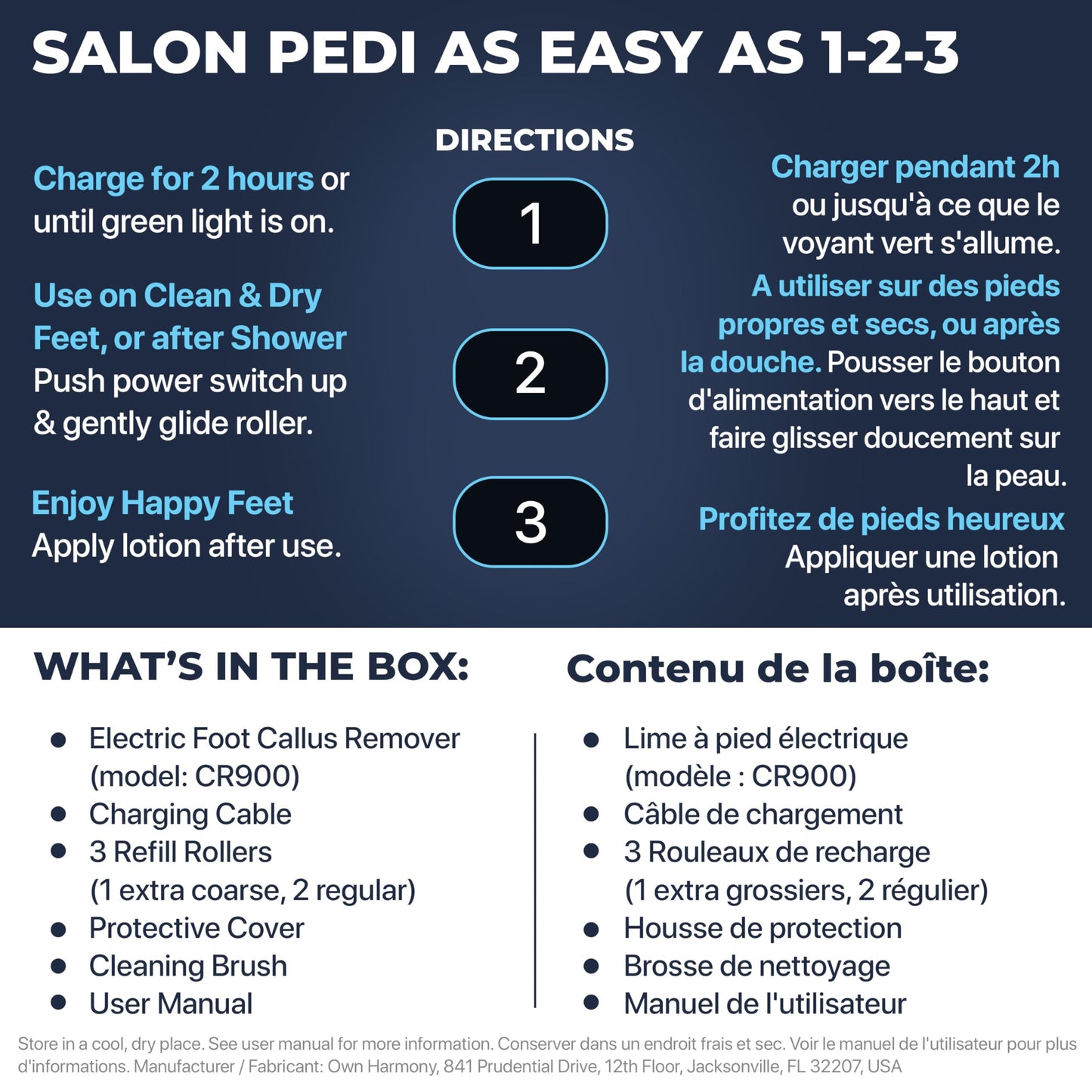 Electric Callus Remover: Own Harmony Professional Pedicure Tools Foot Care for Women, Rechargeable Foot Scrubber, CR900 Electronic Feet File Pedi Beauty & Personal Care Own Harmony
