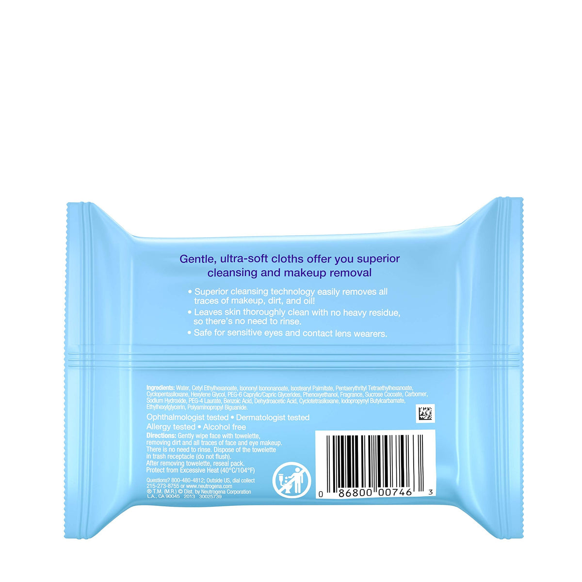 Neutrogena Makeup Remover Cleansing Facial Towelettes, Daily Gentle Face Wipes to Remove Oil, Dirt, & 99.3% of Makeup, Safe for Sensitive Eyes Beauty & Personal Care Neutrogena