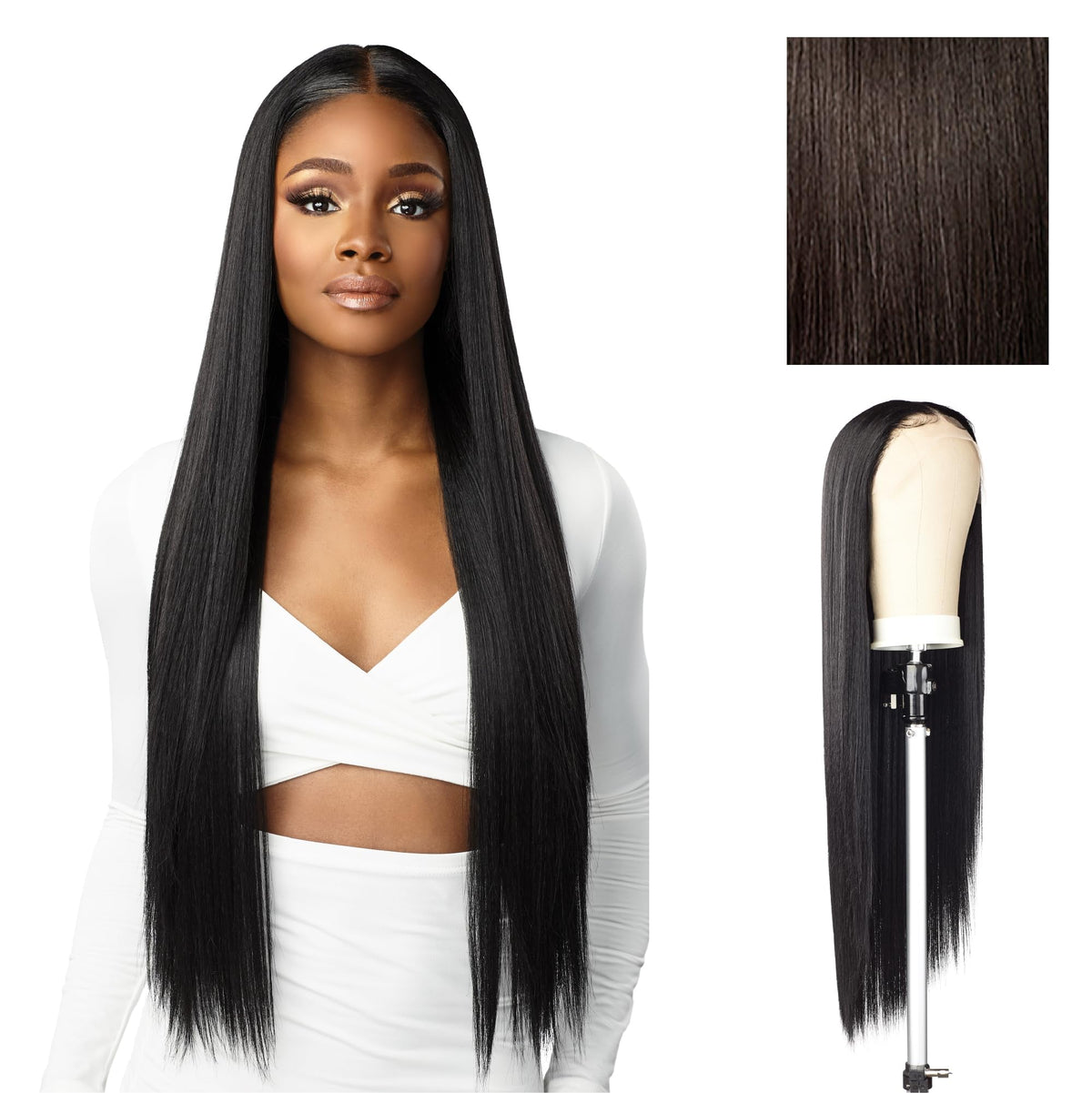 Sensationnel Butta Lace Hhm Wig-Straight 32 Inch, 2 DARKBROWN