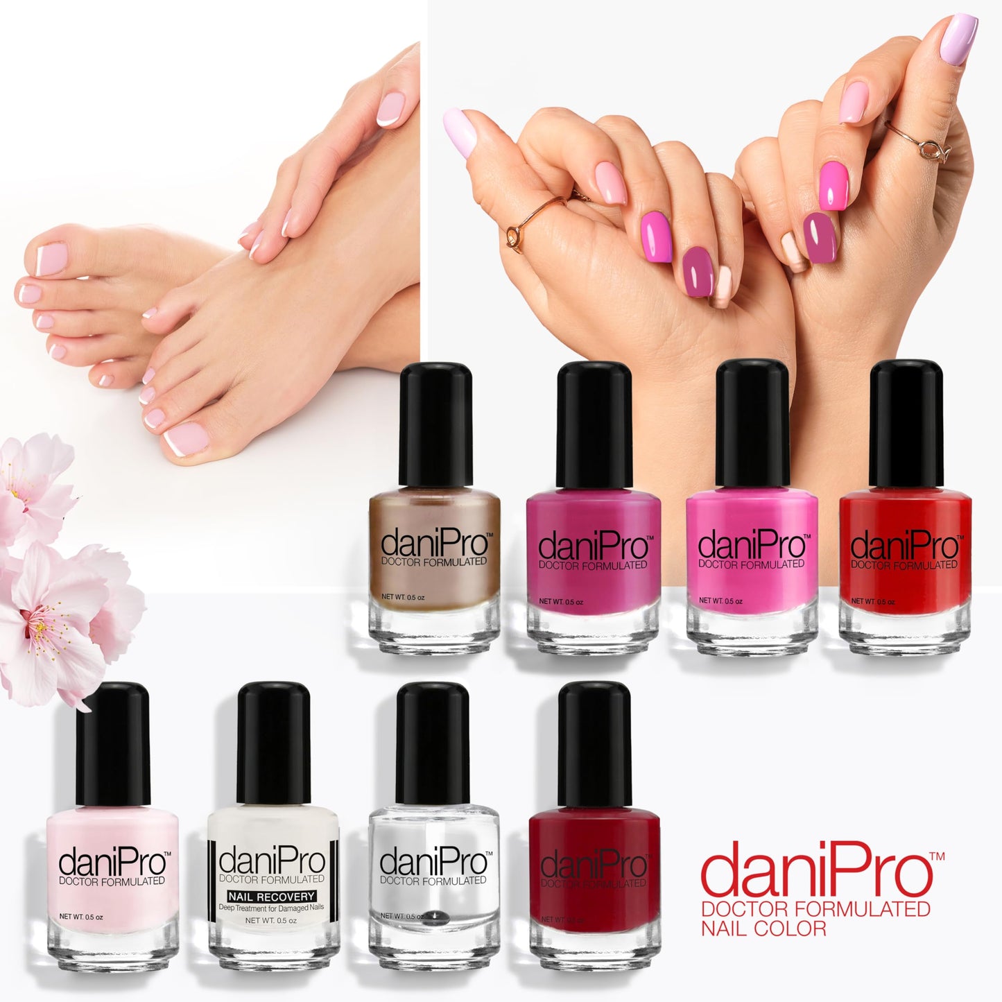 daniPro Love Is All Pink Nail Polish – Doctor Formulated Fingernail & Toenail Polish with Undecylenic Acid, Biotin & Vitamins, 0.5oz, Vegan, USA Made Beauty & Personal Care daniPro