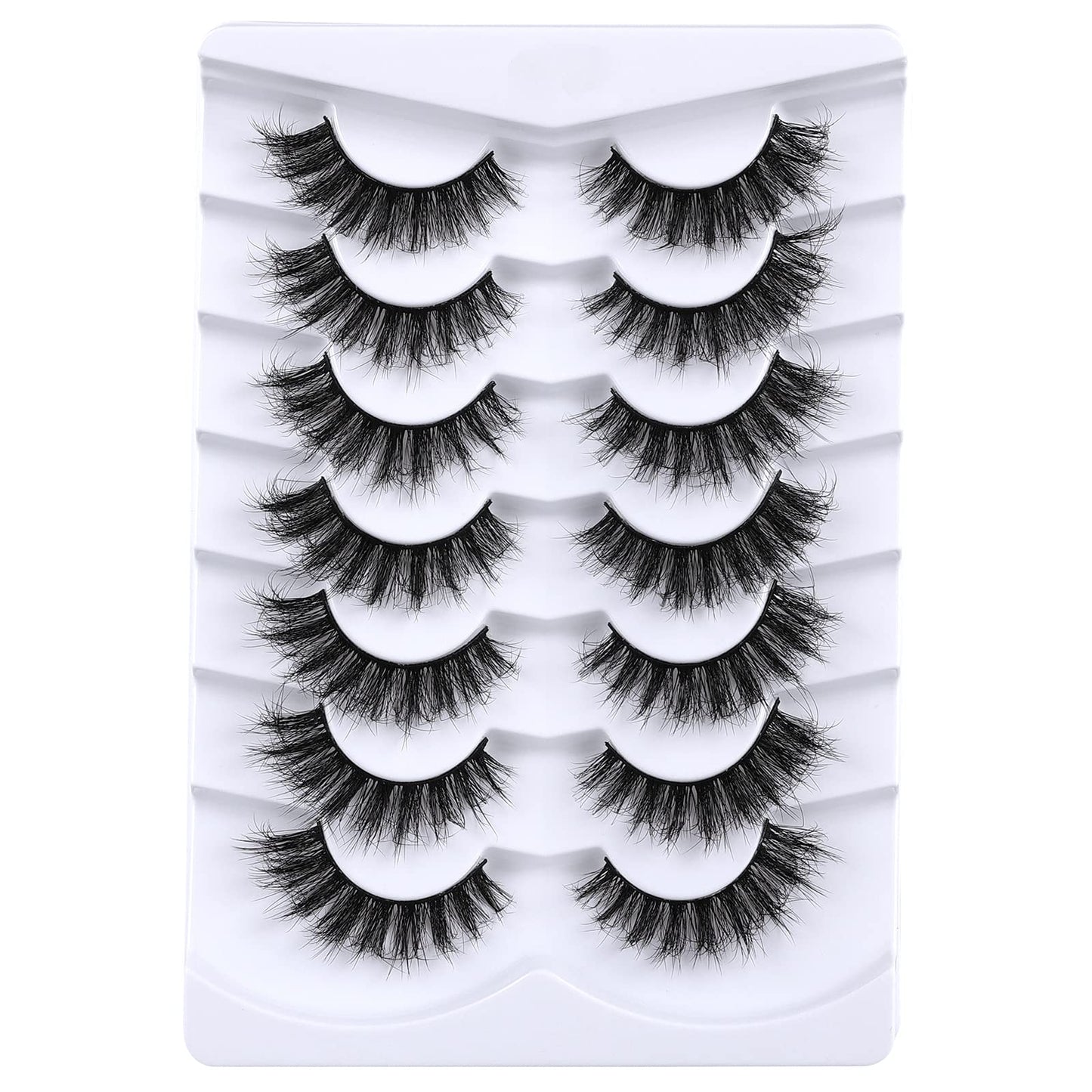 Mebver 8D Fluffy Wispy Lashes False Eyelashes Cat Eye Lashes Faux Mink Lashes Natural Look That Look Like Extensions Pestañas Postizas D Curl Lash Beauty & Personal Care Mebver