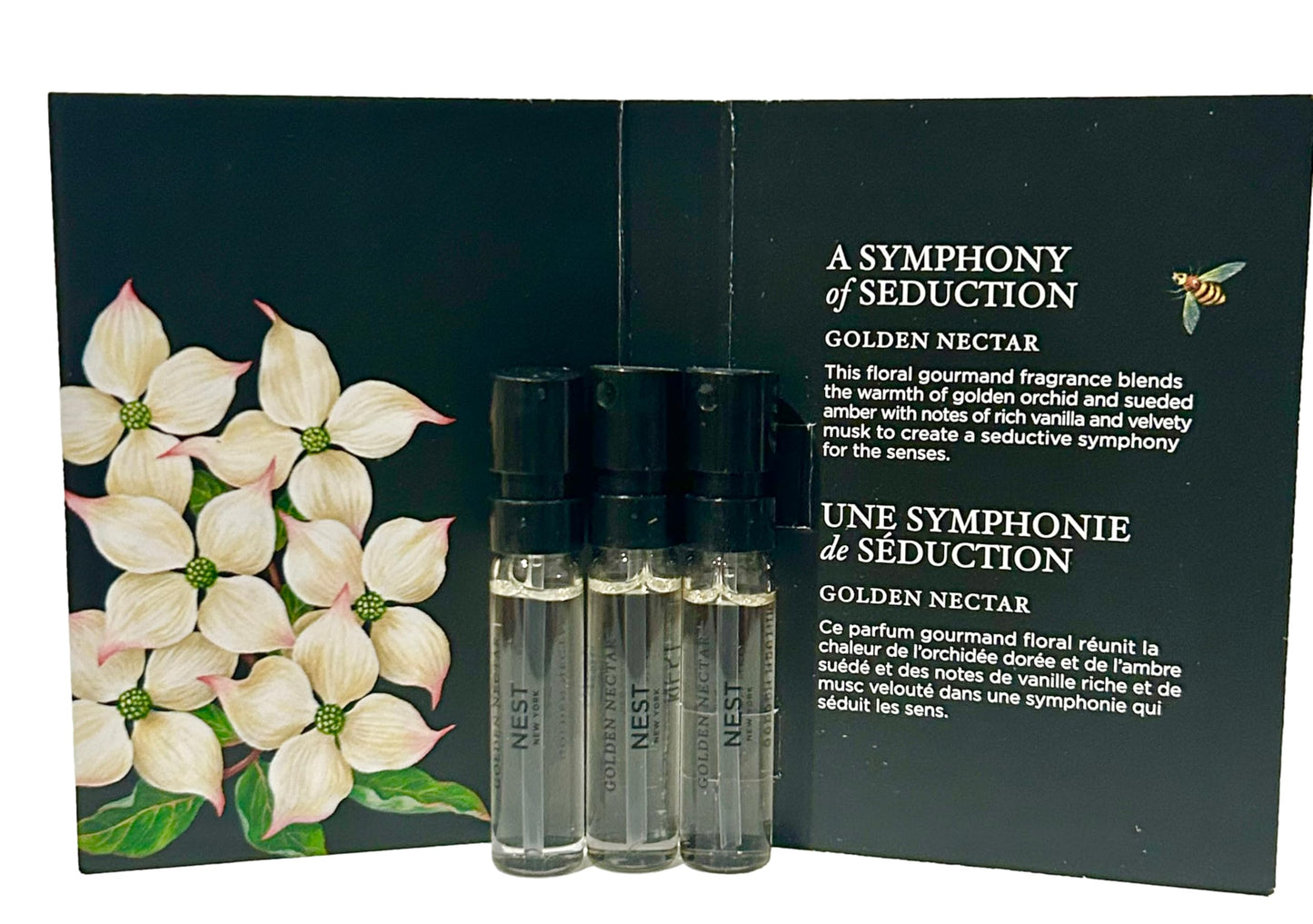 NEST GOLDEN NECTAR Sample Perfume Parfum 1.5 ml / 0.05 fl.oz - Vial Spray Set of 3 Vials (1457) Beauty & Personal Care NEST New York